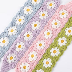 Bohemian Crochet Flower Turban Hair Band Hair Scarf Women Headband