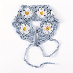Bohemian Crochet Flower Turban Hair Band Hair Scarf Women Headband