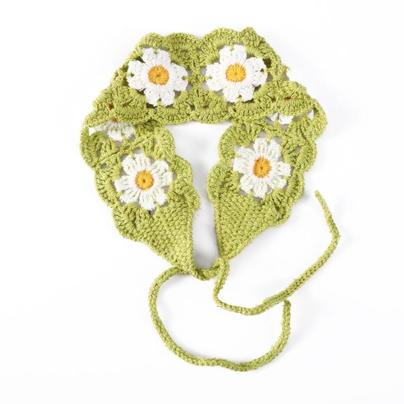Bohemian Crochet Flower Turban Hair Band Hair Scarf Women Headband