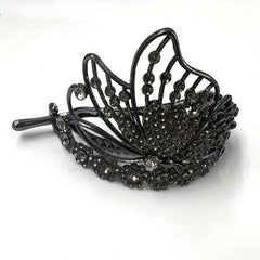 Vintage Rhinestone Butterfly Hair Cuff Claw Barrette for Women Girls