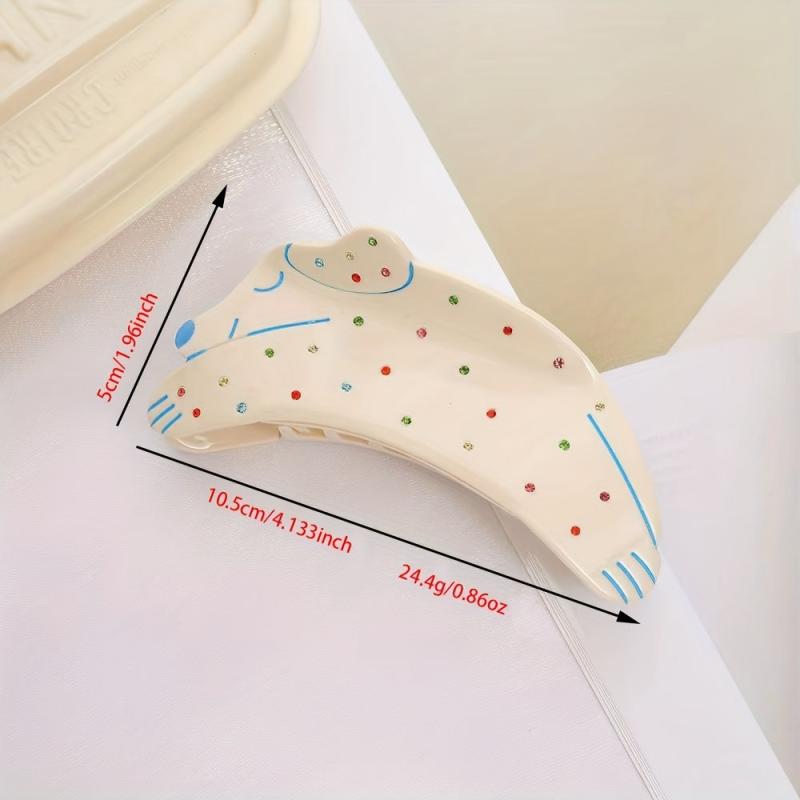 Rhinestone Dog Shape Hair Claw High Ponytail Hair Accessories
