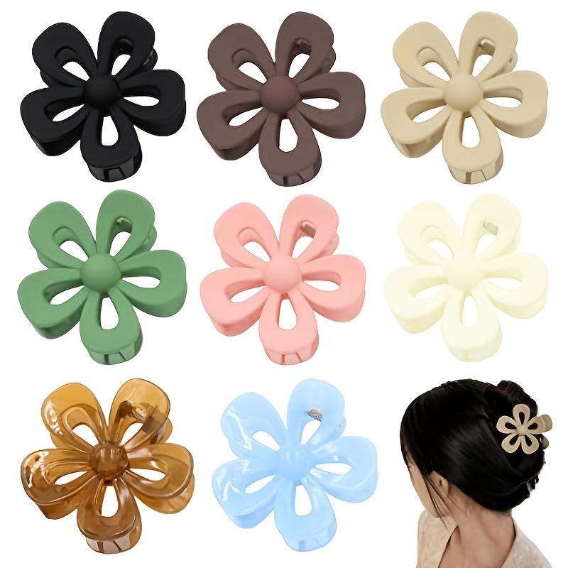 8pcs Cartoon Flower Hair Claw Hairgrip Boho Banana Clip Hair Styling