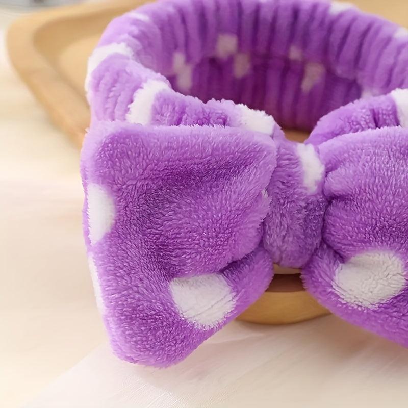 Pink Bow Makeup Headband for Her - Double Sided Manual Hair Bands