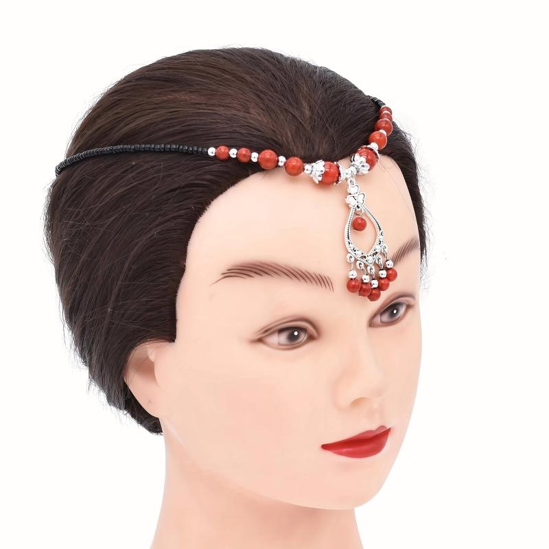 Chinese Style Red Turquoise Head Chain Hair Accessories