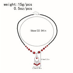 Chinese Style Red Turquoise Head Chain Hair Accessories