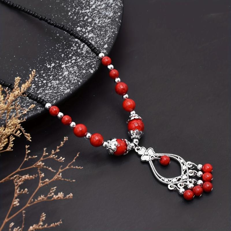 Chinese Style Red Turquoise Head Chain Hair Accessories