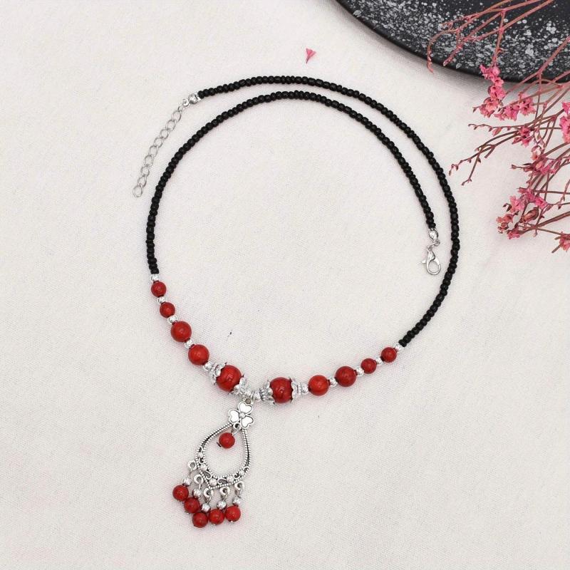 Chinese Style Red Turquoise Head Chain Hair Accessories