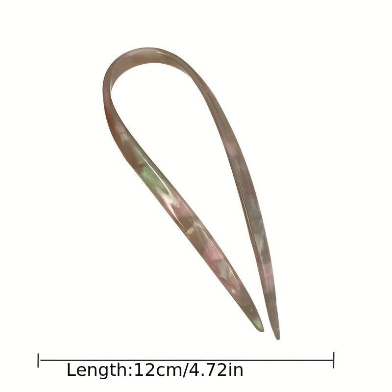 Gradient U-Shaped Hair Fork Bun Chignon Hairpin Women Girls Hair Accessory