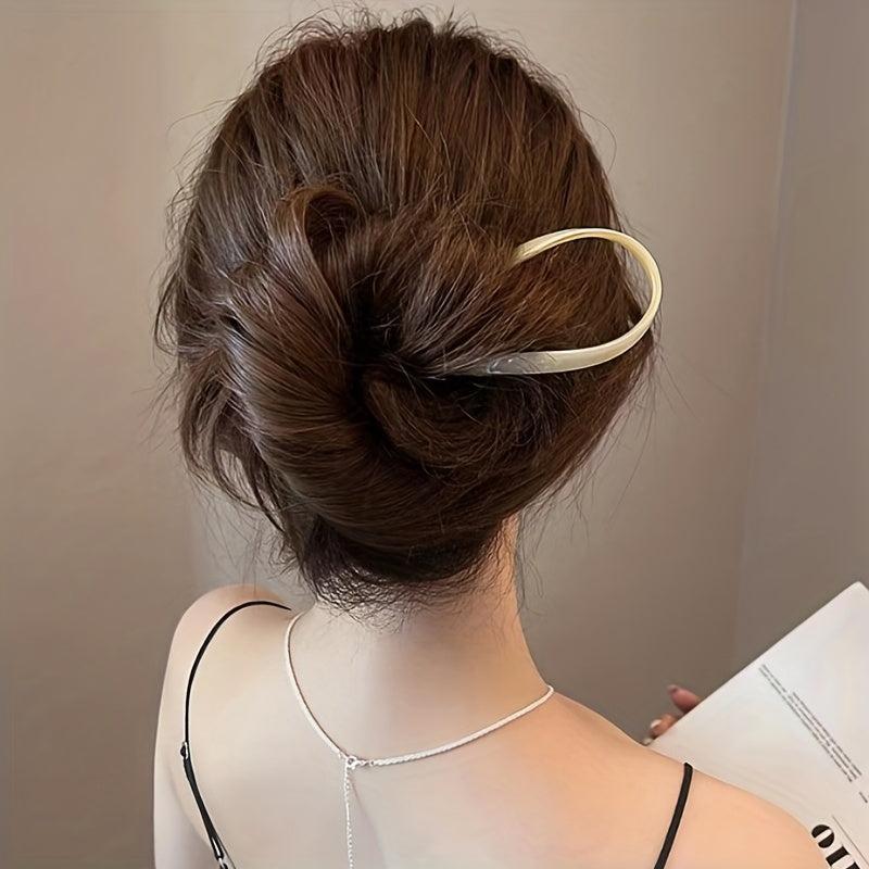 Gradient U-Shaped Hair Fork Bun Chignon Hairpin Women Girls Hair Accessory