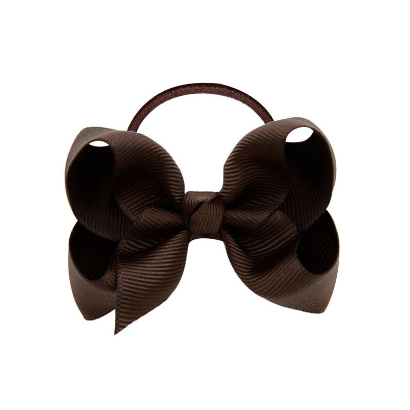 Solid Bow Hair Tie Hair Ring Elastic Hair Rope Ponytail Holder for Kids Girls