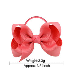 Solid Bow Hair Tie Hair Ring Elastic Hair Rope Ponytail Holder for Kids Girls