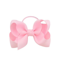 Solid Bow Hair Tie Hair Ring Elastic Hair Rope Ponytail Holder for Kids Girls