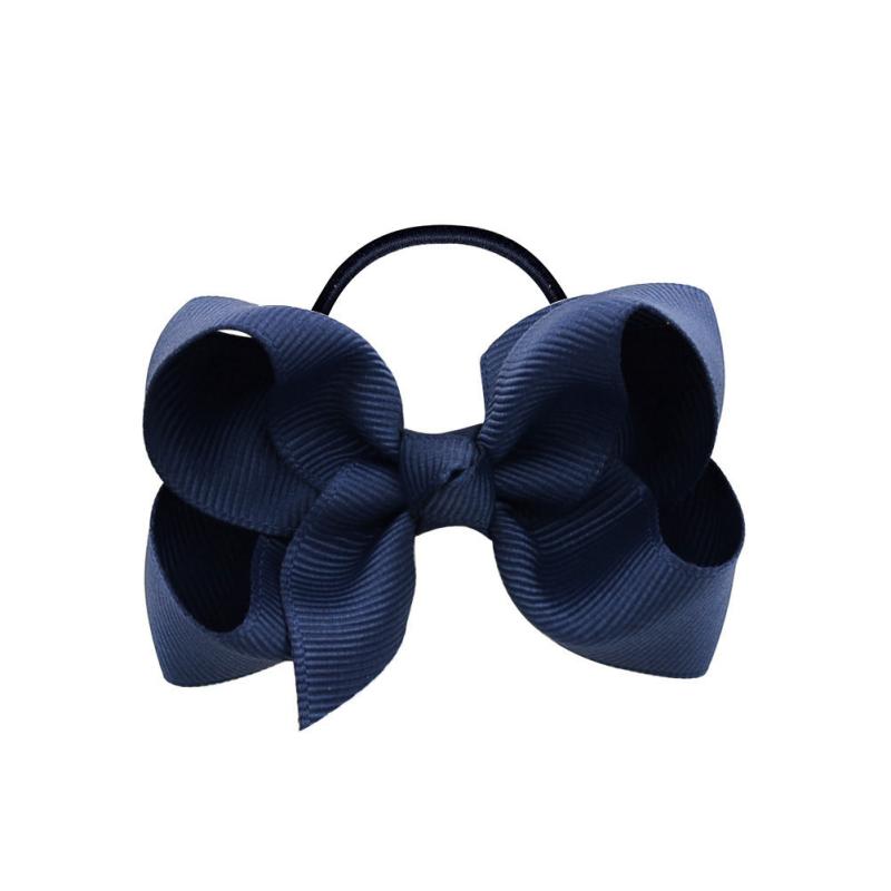 Solid Bow Hair Tie Hair Ring Elastic Hair Rope Ponytail Holder for Kids Girls