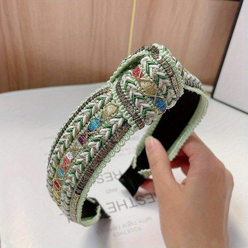 Colorful Thread Weaved Hair Band Boho Style Headdress