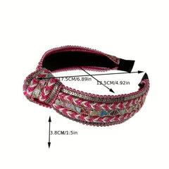 Colorful Thread Weaved Hair Band Boho Style Headdress