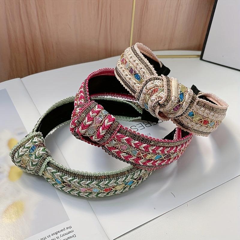 Colorful Thread Weaved Hair Band Boho Style Headdress