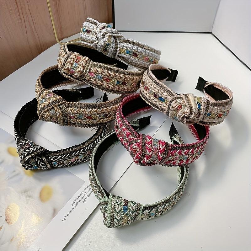 Colorful Thread Weaved Hair Band Boho Style Headdress