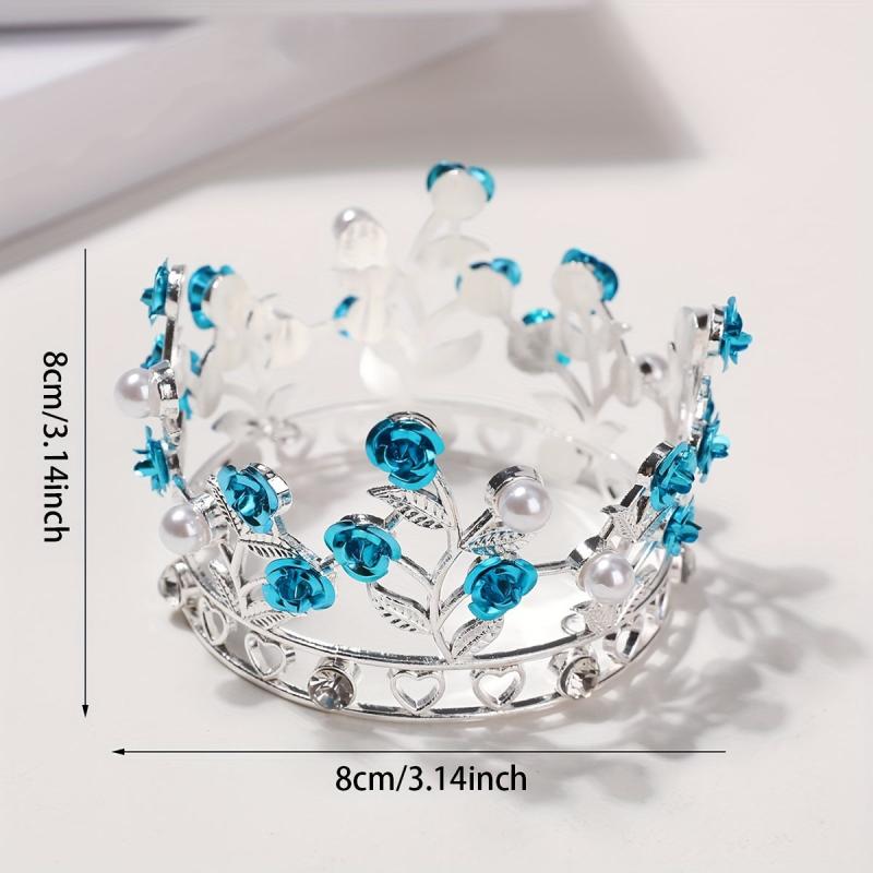 Faux Pearl Rhinestone Crown Headband Hair Accessories