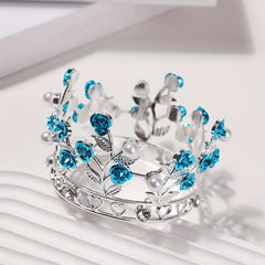 Faux Pearl Rhinestone Crown Headband Hair Accessories
