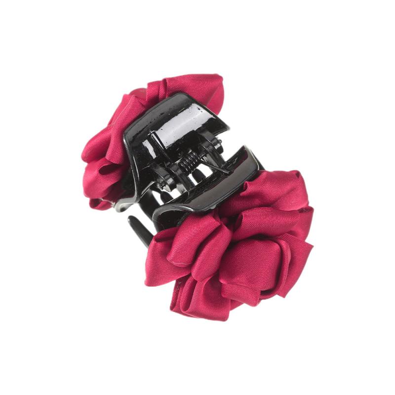 Women's Retro Fabric Flower Hair Claw Ponytail Clip