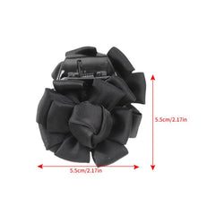 Women's Retro Fabric Flower Hair Claw Ponytail Clip