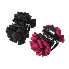 Women's Retro Fabric Flower Hair Claw Ponytail Clip