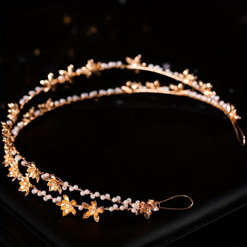 Princess Headband Small Flower Faux Pearl Sweet Hair Accessories