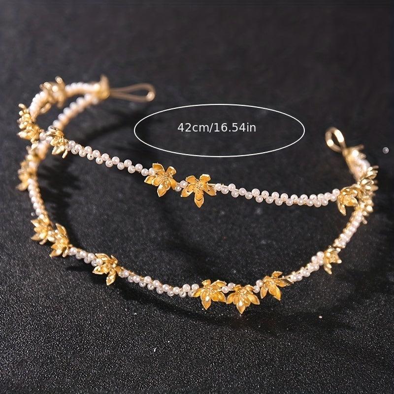 Princess Headband Small Flower Faux Pearl Sweet Hair Accessories