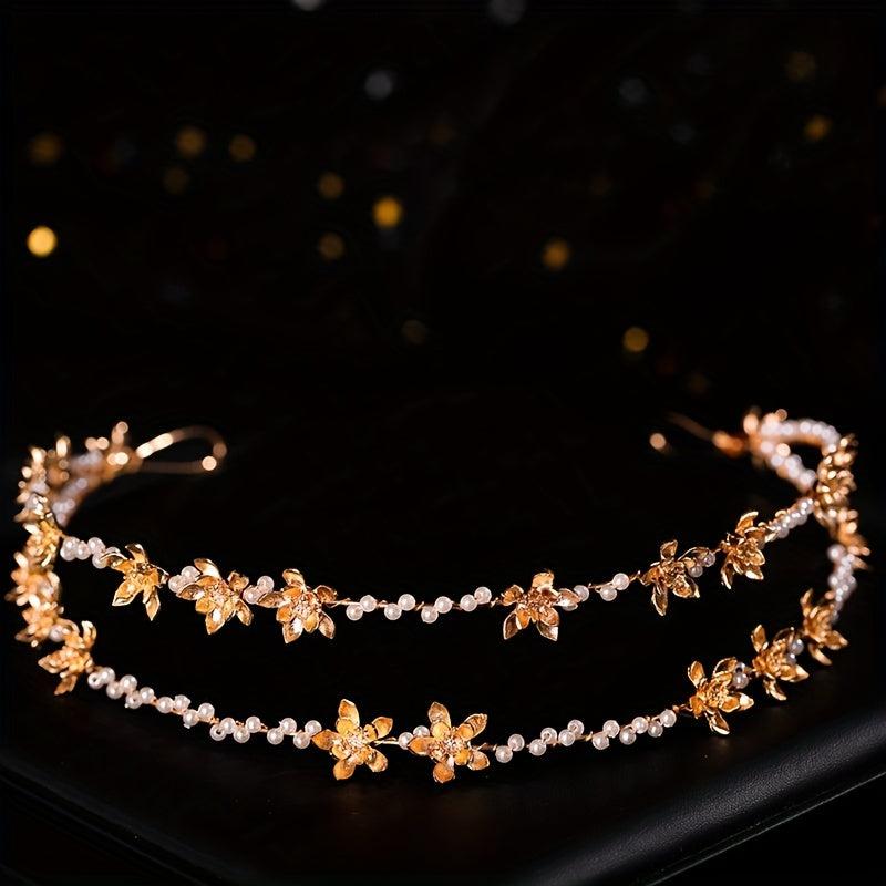 Princess Headband Small Flower Faux Pearl Sweet Hair Accessories