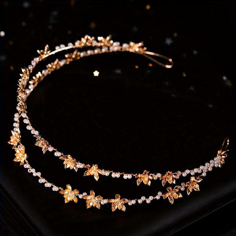 Princess Headband Small Flower Faux Pearl Sweet Hair Accessories