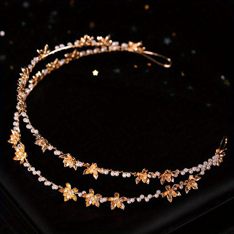 Princess Headband Small Flower Faux Pearl Sweet Hair Accessories