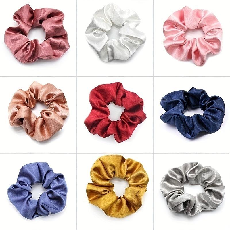 4pcs Solid Scrunchies Hair Tie Soft Hair Rope Elastic Ponytail Holder