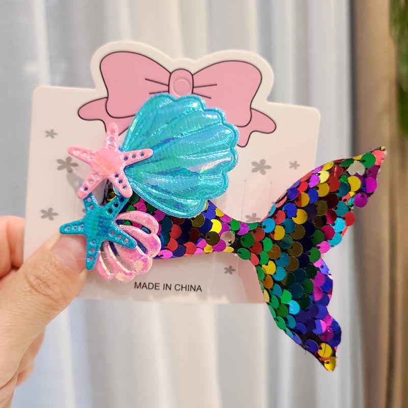 Glitter Mermaid Tail Hair Clip Colorful Hair Accessory