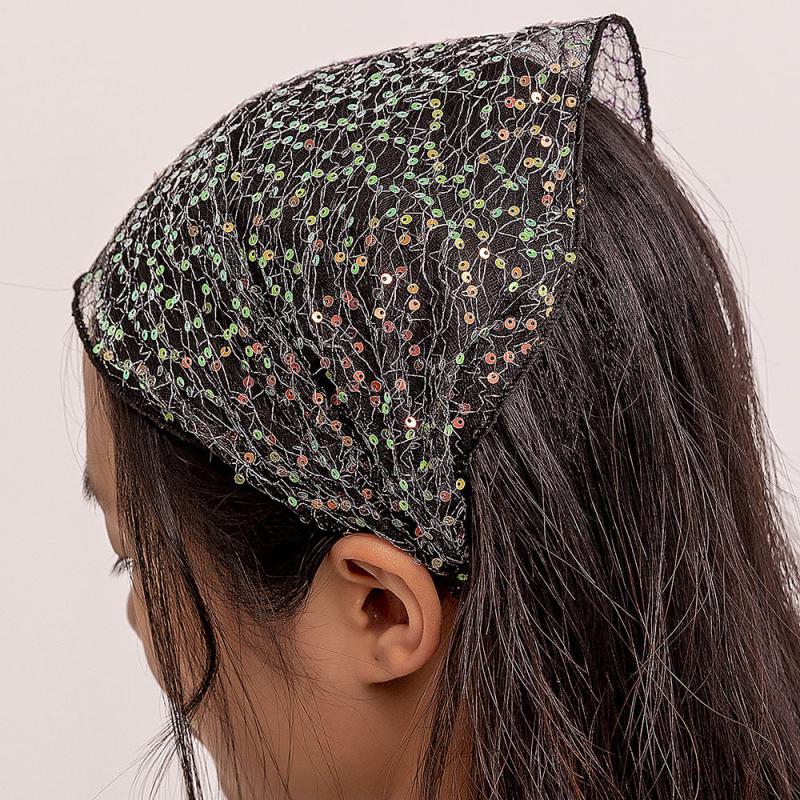 Sequins Headband Wide Hair Band Turban Elastic Hair Accessories