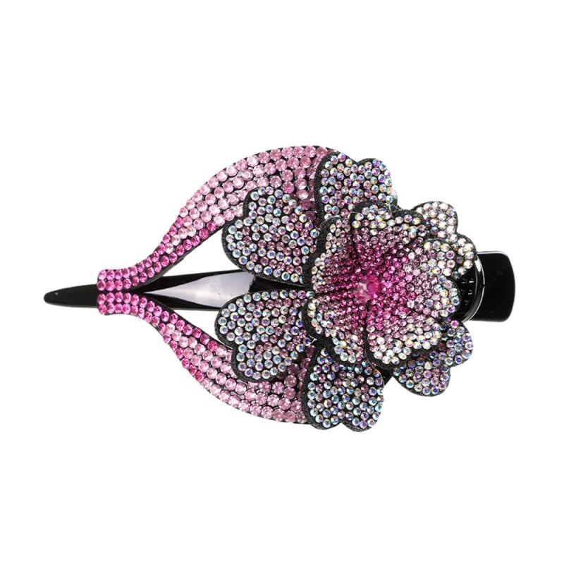 Colorful Rhinestone Flower Hair Claw for Women Hair Accessories