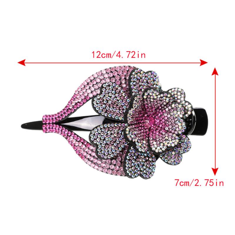 Colorful Rhinestone Flower Hair Claw for Women Hair Accessories