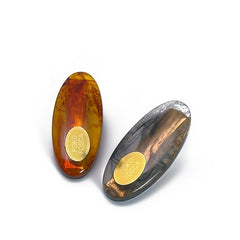 Amber Caramel Metal Hairclip Barrette Hairpin Snap Clip