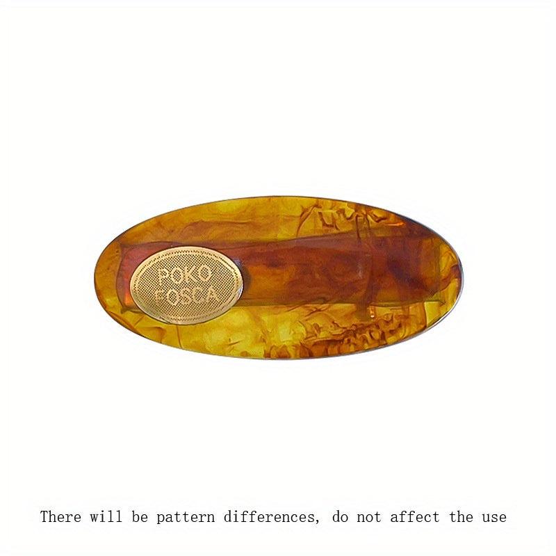 Amber Caramel Metal Hairclip Barrette Hairpin Snap Clip