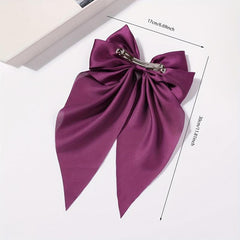 Silky Bow Barrette Ribbon Satin Scarves Bowknot Hair Clip