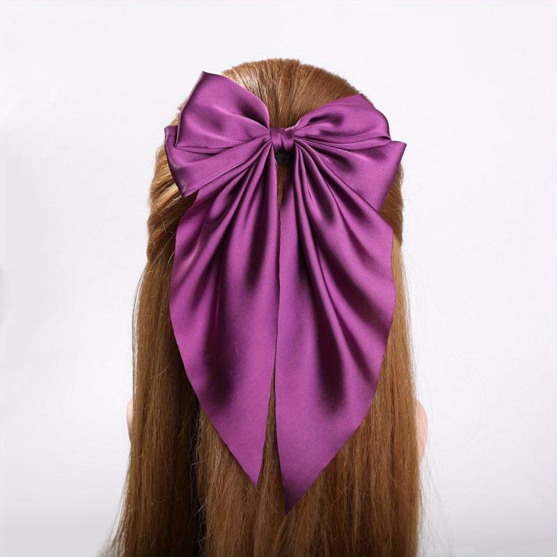 Silky Bow Barrette Ribbon Satin Scarves Bowknot Hair Clip