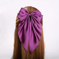 Silky Bow Barrette Ribbon Satin Scarves Bowknot Hair Clip