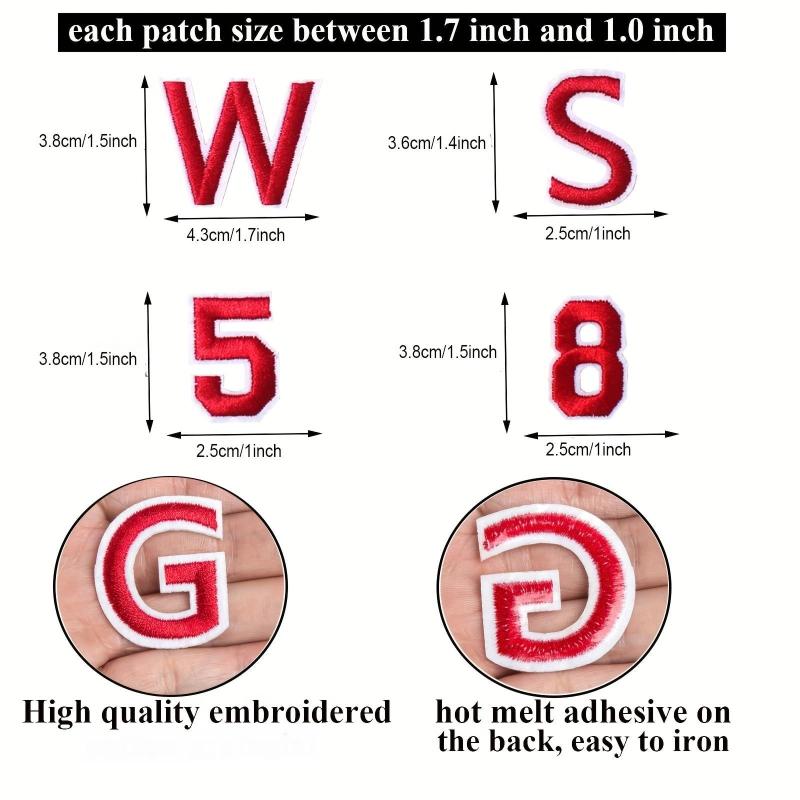 72pcs Iron On Letters Numbers Patches Embroidered Sewing Patches A 0 9