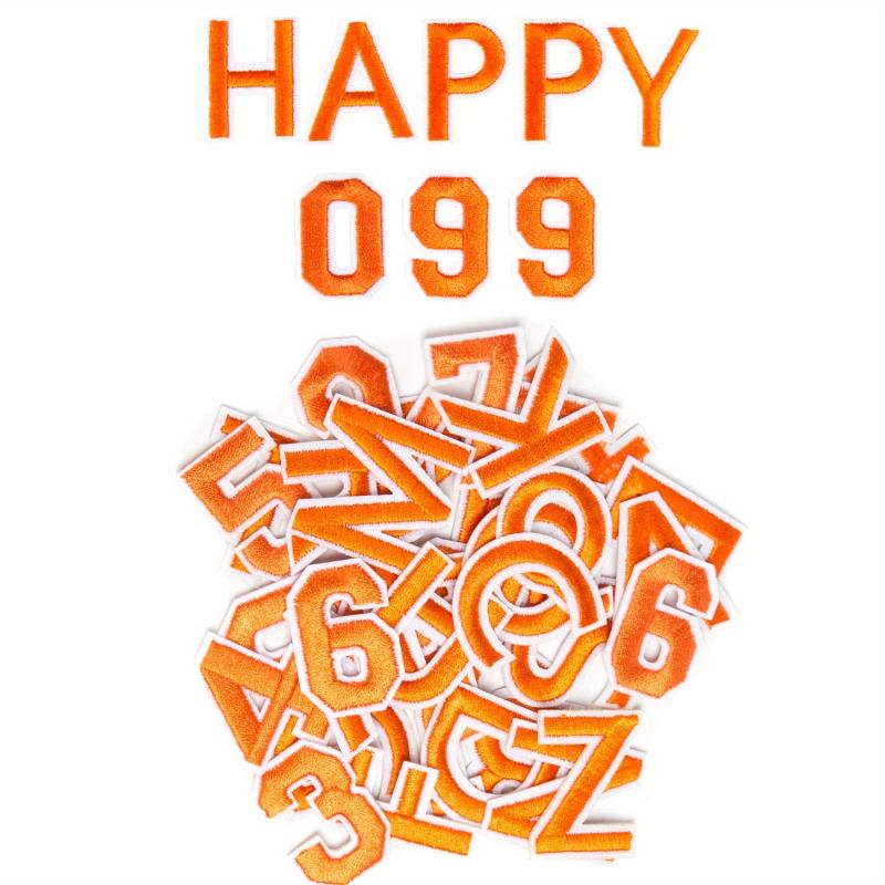 72pcs Iron On Letters Numbers Patches Embroidered Sewing Patches A 0 9