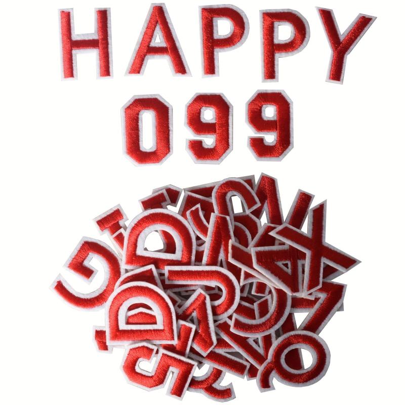 72pcs Iron On Letters Numbers Patches Embroidered Sewing Patches A 0 9