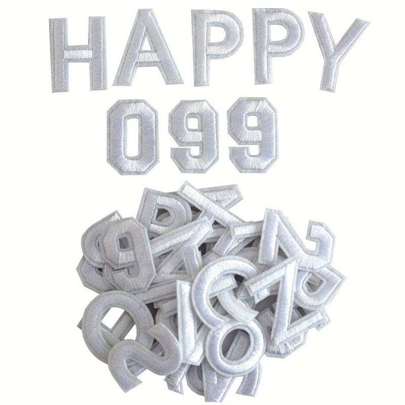 72pcs Iron On Letters Numbers Patches Embroidered Sewing Patches A 0 9