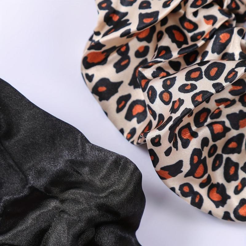 Y2K Leopard Pattern Scrunchies Hair Accessories Women Girls