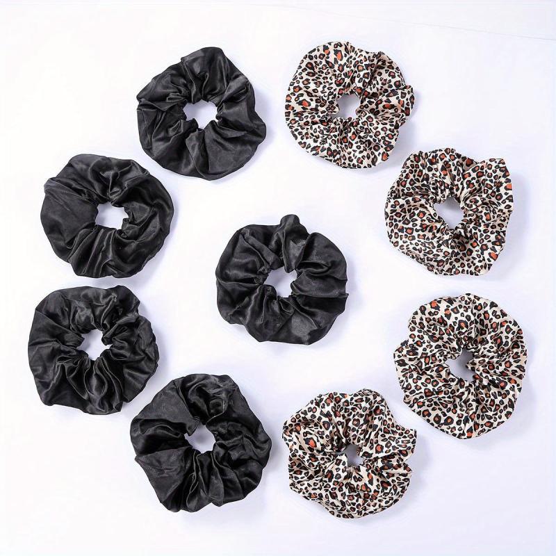 Y2K Leopard Pattern Scrunchies Hair Accessories Women Girls