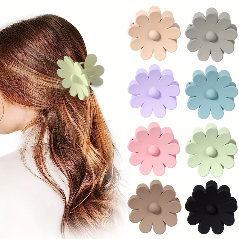 Women Flower Hair Claw Solid Shark Claw Clip Style Hair Accessories