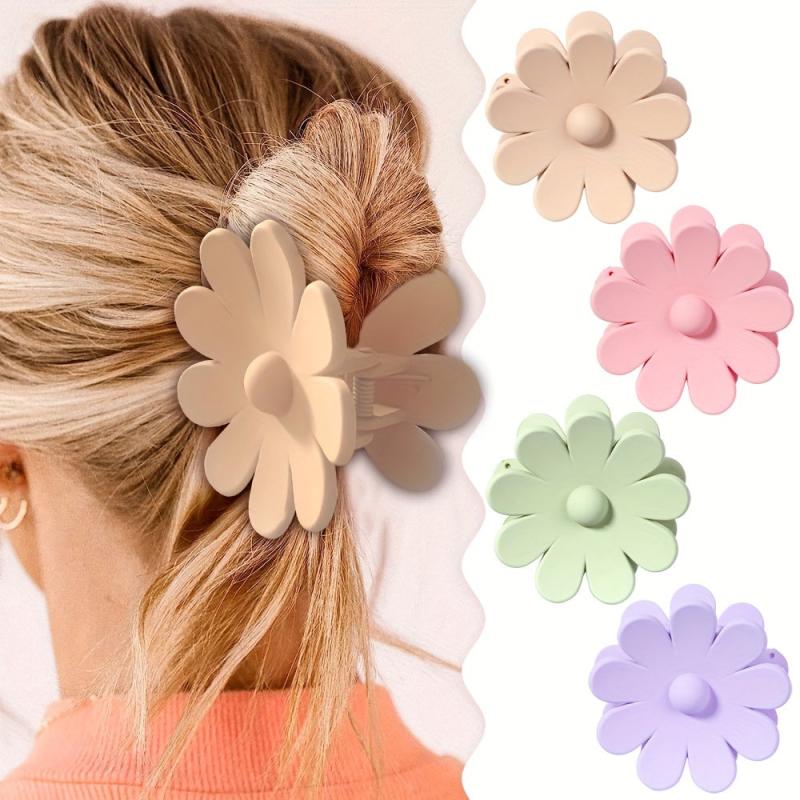 Women Flower Hair Claw Solid Shark Claw Clip Style Hair Accessories