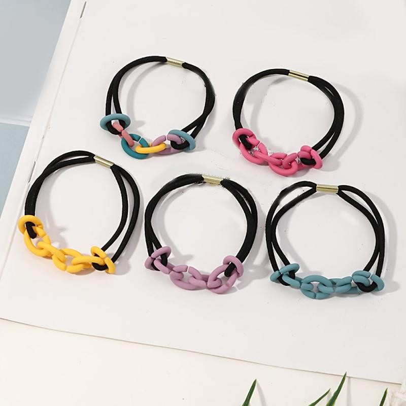 Colorful Chain Girls Hair Tie Small Elastic Hair Bands Ponytail Holder